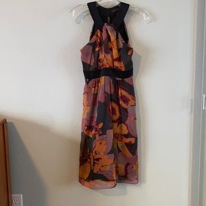 Black floral cocktail dress
